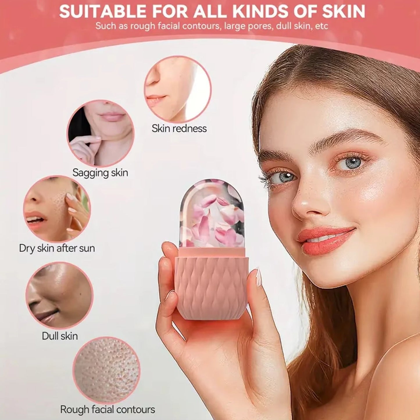 Silicone Ice Cube Facial Roller & Cleansing Scrub